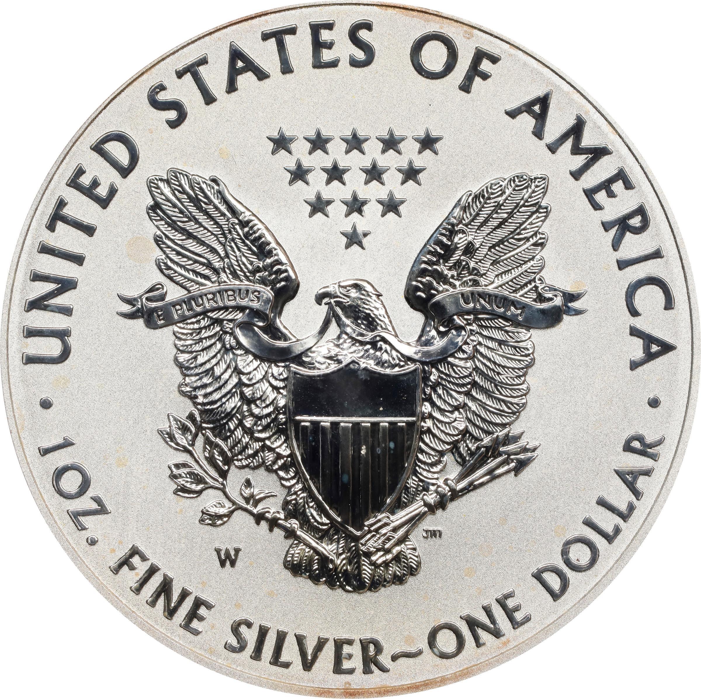 2013-W Silver Eagle. First Strike. Reverse Proof-70 (PCGS). Miles