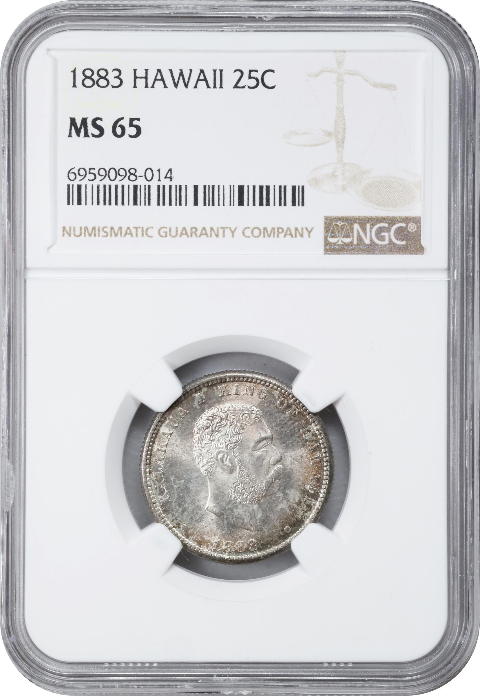 1883 Hawaii Quarter Dollar. MS-65 (NGC)., MS65 - PCGS Auction Prices