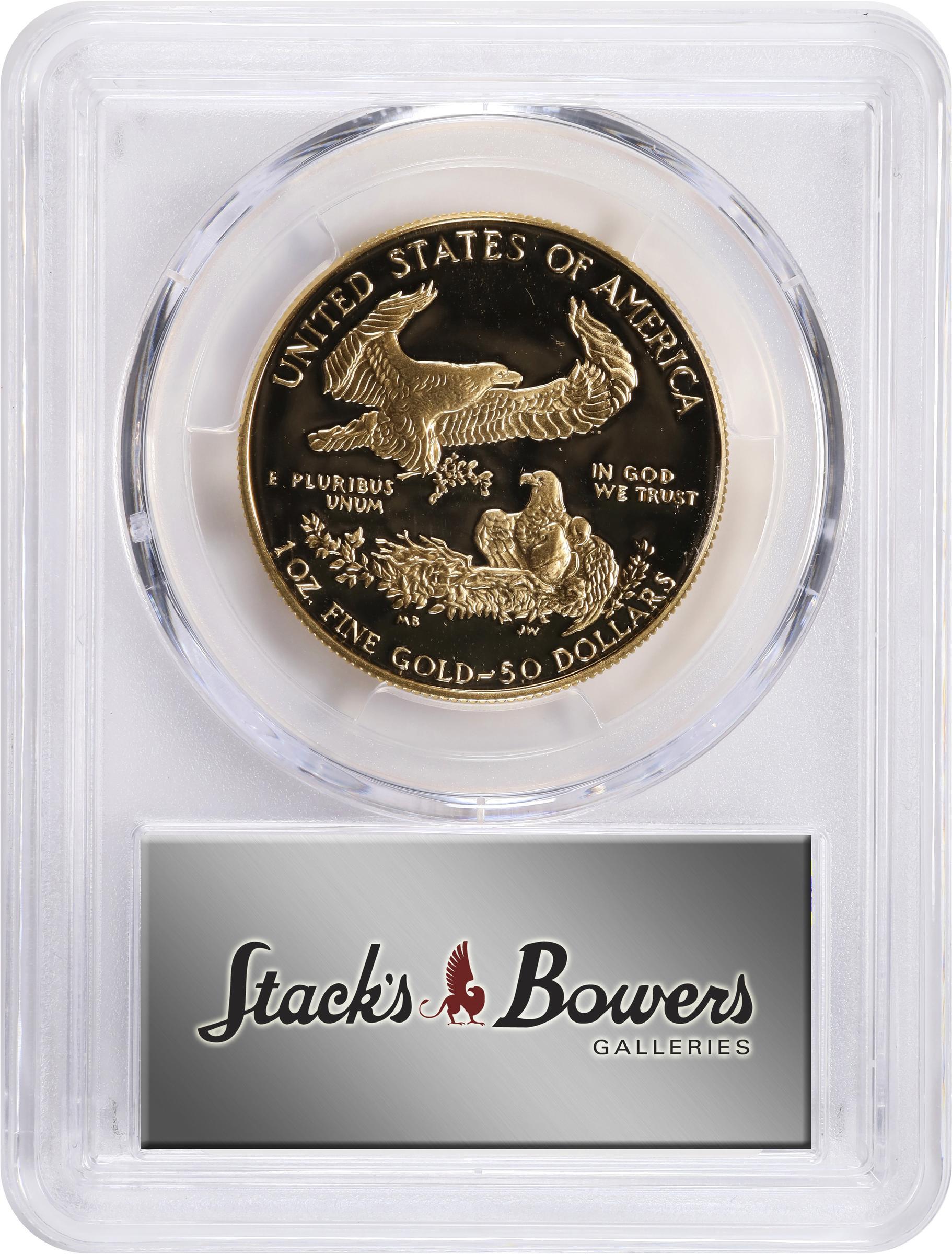 1986-W One-Ounce Gold Eagle. Proof-70 Deep Cameo (PCGS)., PR70DCAM