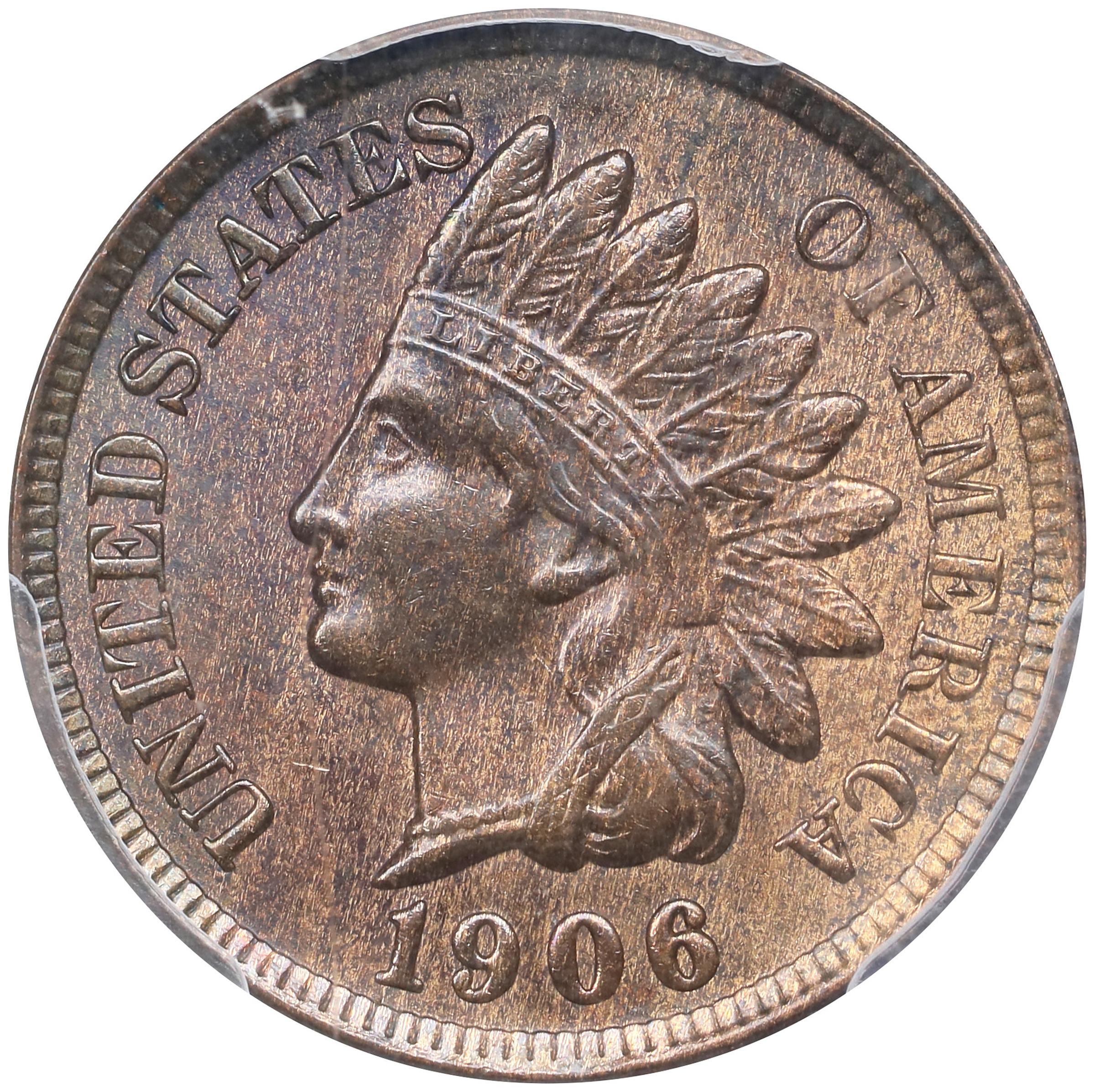 1906 Indian Cent. MS-64 RB (PCGS)., MS64RB - PCGS Auction Prices