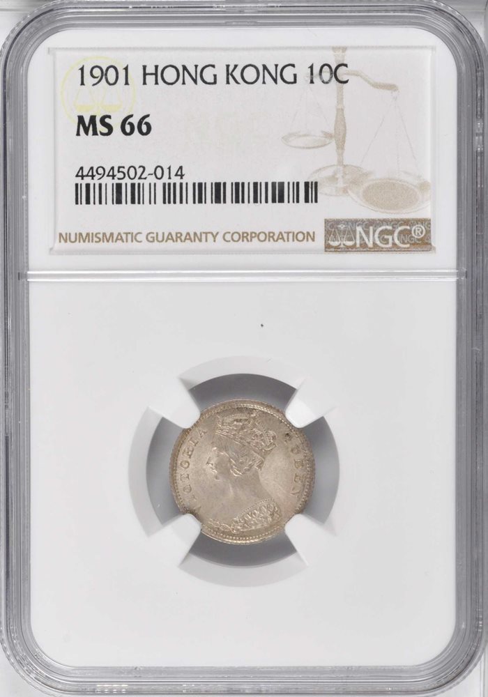 HONG KONG. 10 Cents, 1901. NGC MS-66., MS66 - PCGS Auction Prices