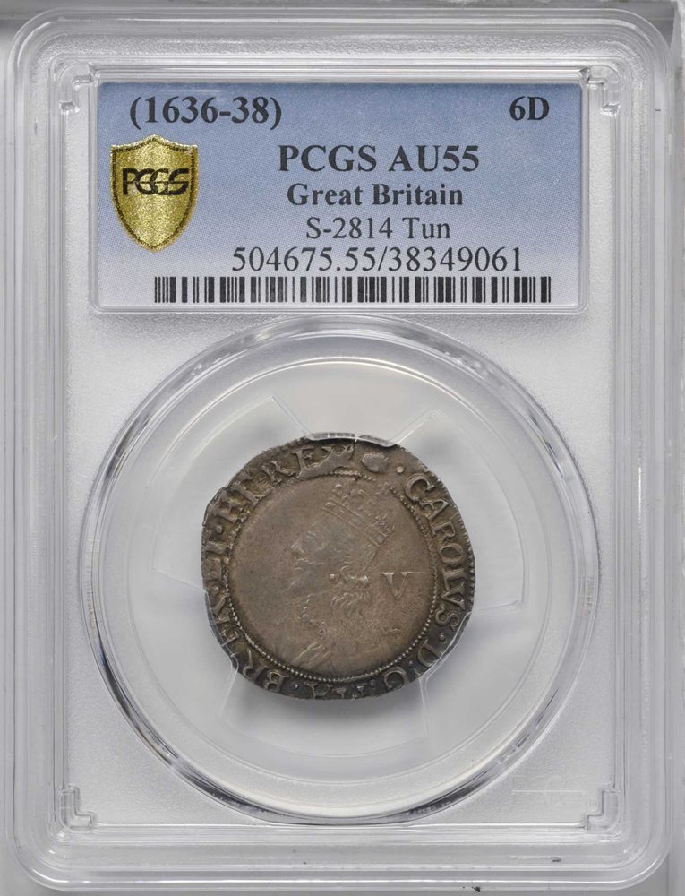GREAT BRITAIN. 6 Pence, ND (1636-38). London Mint. Charles I