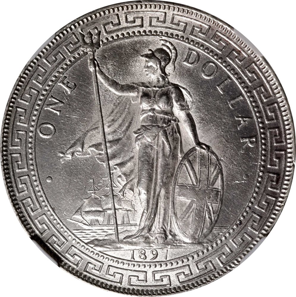 GREAT BRITAIN. Trade Dollar, 1897-B. Bombay Mint. NGC MS-63., MS63