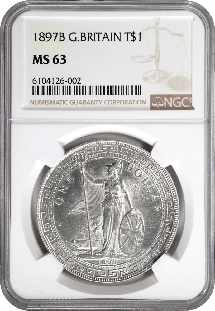 GREAT BRITAIN. Trade Dollar, 1897-B. Bombay Mint. NGC MS-63., MS63