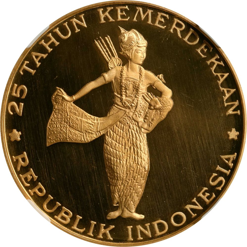 インドネシア Rp 10000 バビルサ 記念銀貨+coa INDONESIA. 10000 Rupiah, 1970. Paris Mint. NGC PROOF-68