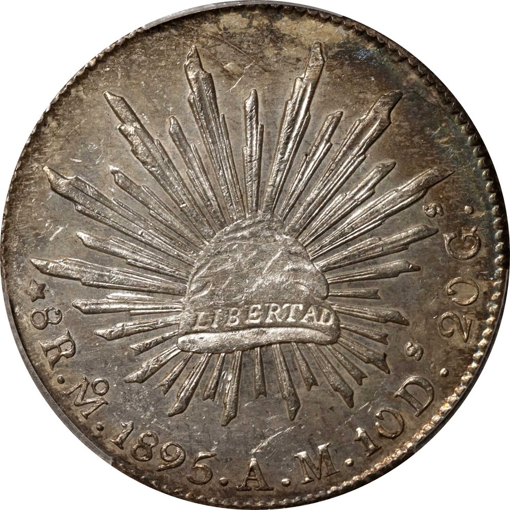 MEXICO. 8 Reales, 1895-Mo AM. Mexico City Mint. PCGS MS-63., MS63