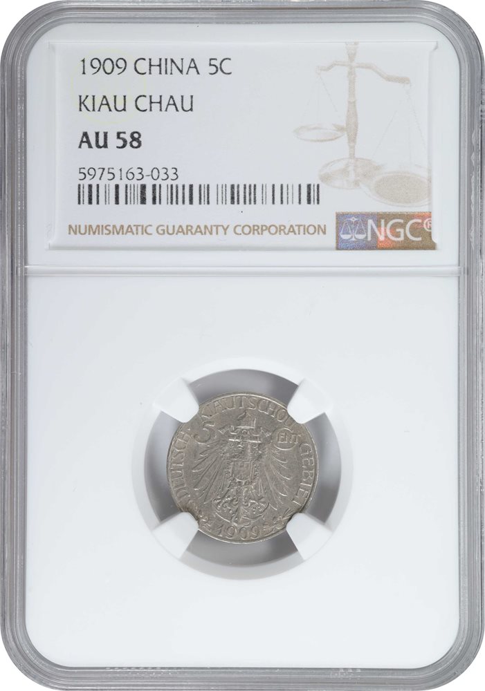 CHINA. Kiau Chau. German Occupation. 5 Cents, 1909. Berlin Mint