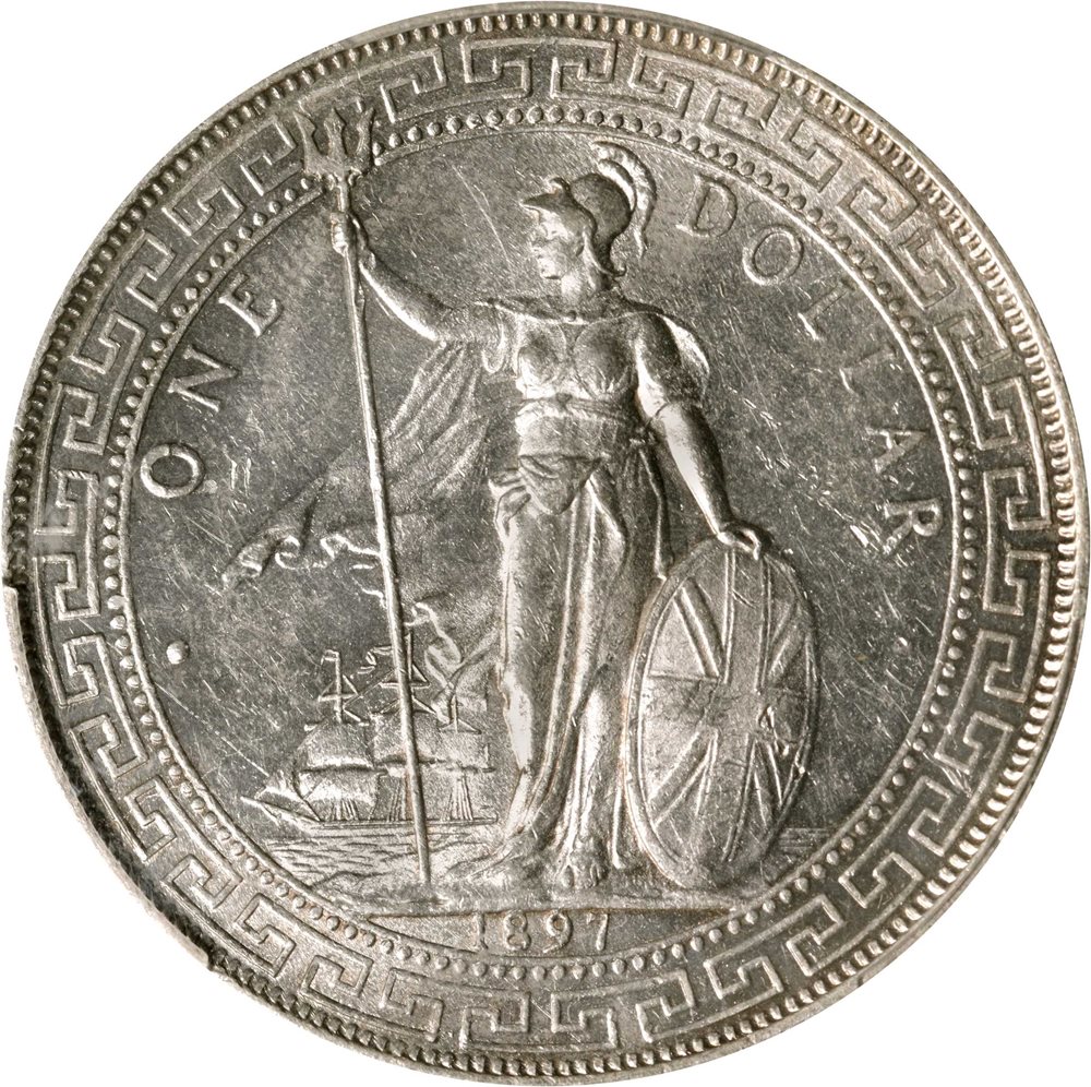 GREAT BRITAIN. Trade Dollar, 1897-B. Bombay Mint. Victoria