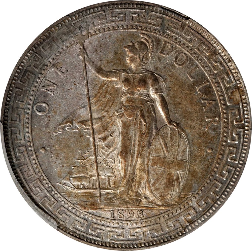 1898年BT 英国トレードダラー銀貨貿易ドルPCGS 認定AU