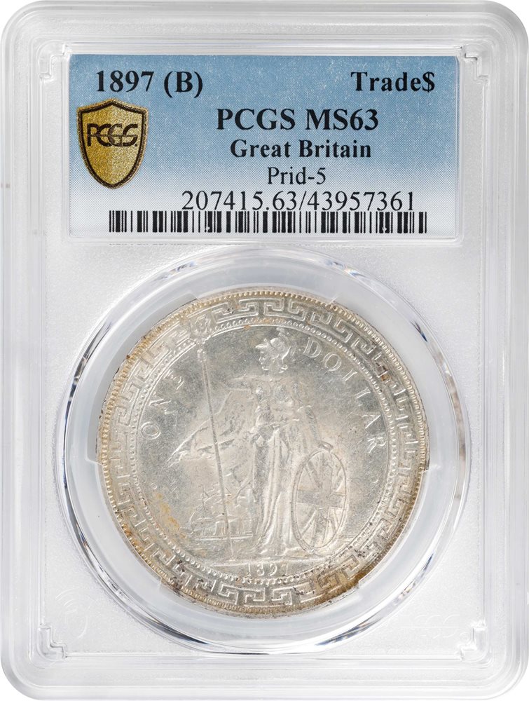 GREAT BRITAIN. Trade Dollar, 1897-(B). Bombay Mint. PCGS MS-63