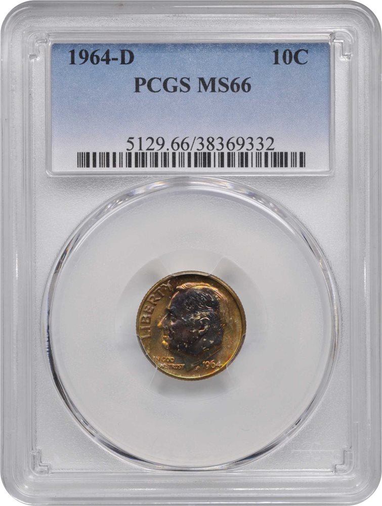 1964-D Roosevelt Dime. MS-66 (PCGS)., MS66 - PCGS Auction Prices