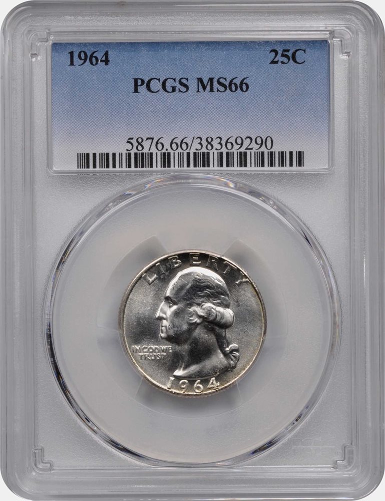 1964 Washington Quarter. MS-66 (PCGS)., MS66 - PCGS Auction Prices