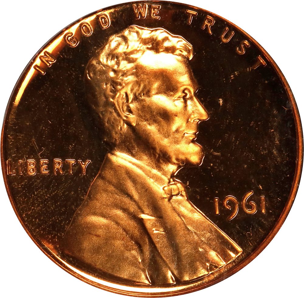 1961 Lincoln Cent. Proof-69 Deep Cameo (PCGS)., PR69DCAM - PCGS