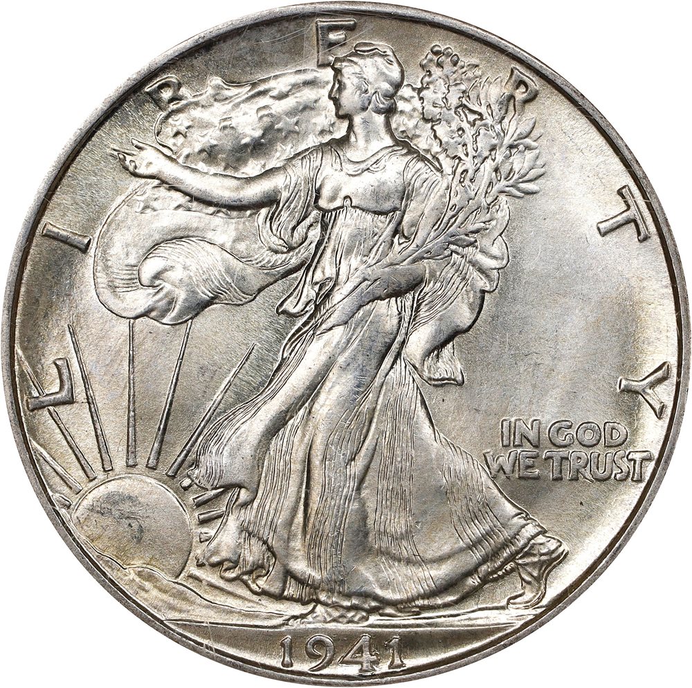 1941-D Walking Liberty Half Dollar. MS-67 (NGC)., MS67 - PCGS