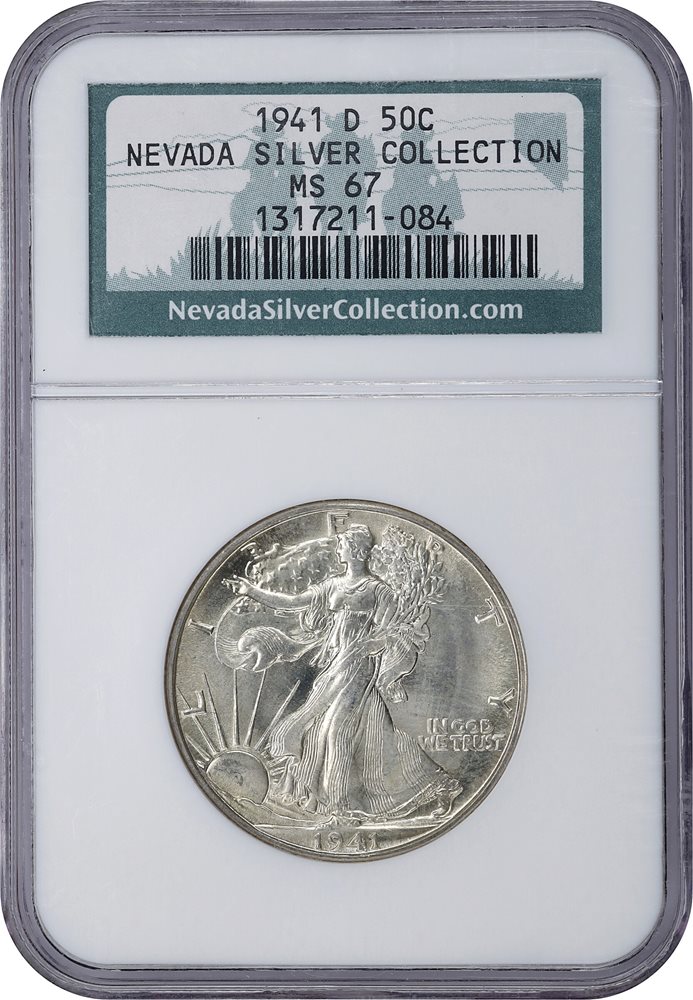 【Special Price】 聖なる心の再生箱(シルバー) 1941-D Walking Liberty Half Dollar. MS-67 (NGC)., MS67 - PCGS
