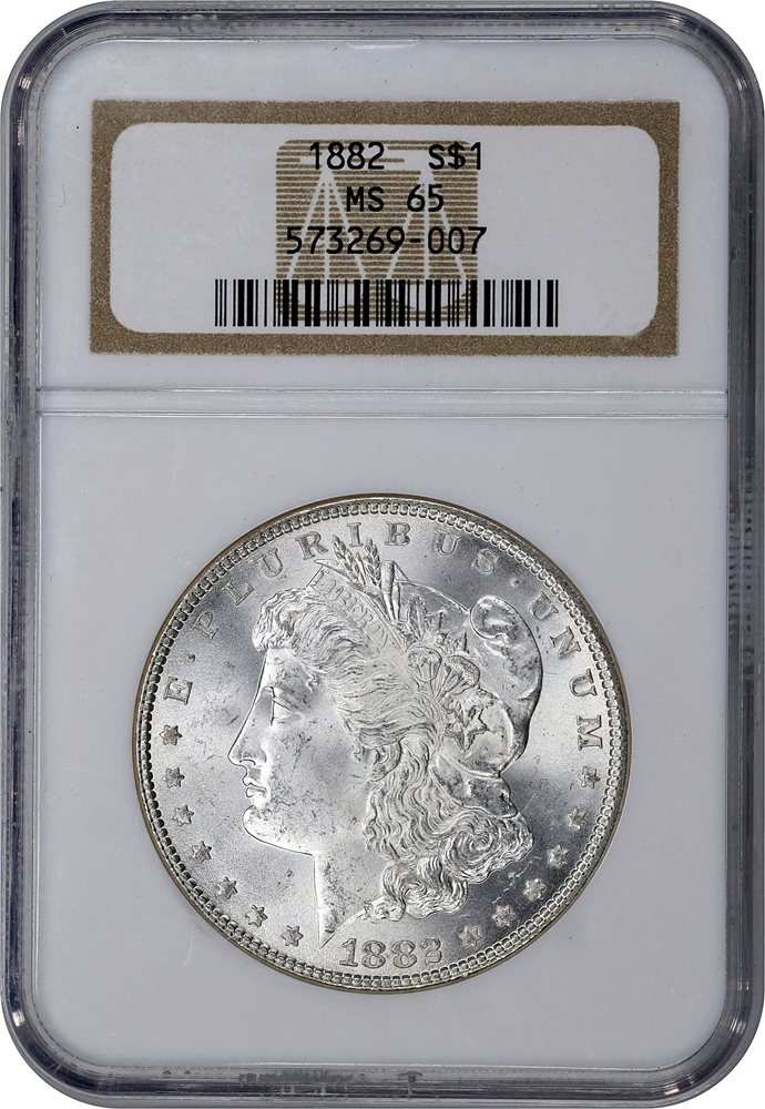 アンティーク、銀質保証1ドルコイン 品質保証書付】 アンティークコイン NGC PCGS 1882年-S モーガン