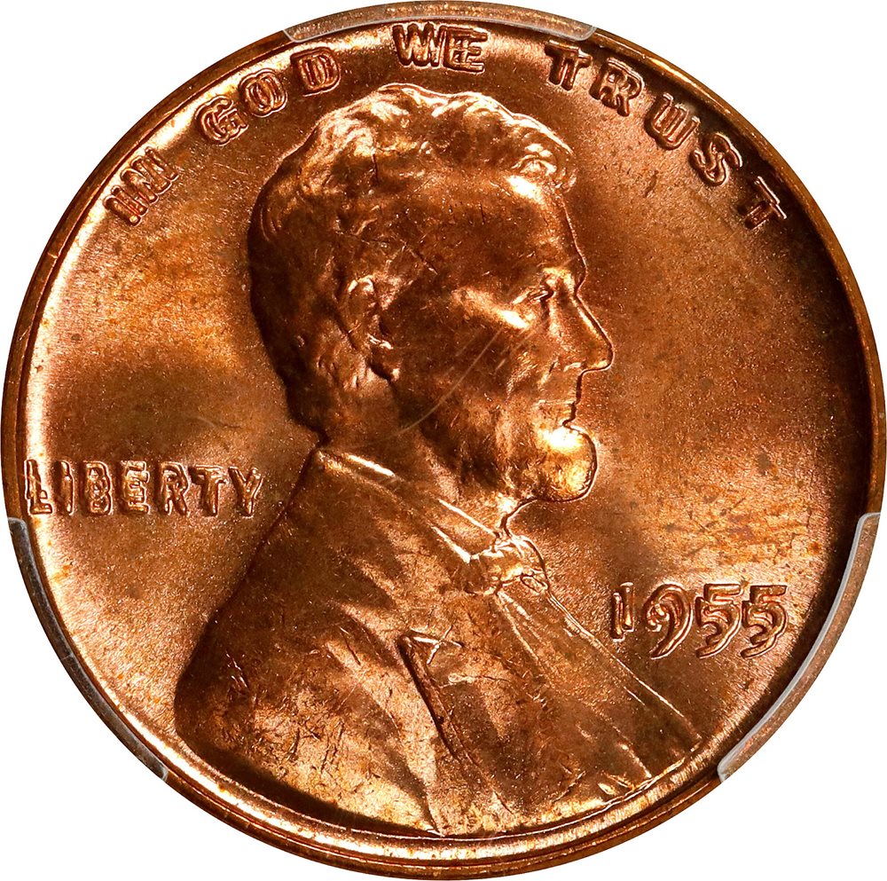 1955 Lincoln Cent. FS-101. Doubled Die Obverse. MS-64 RD (PCGS