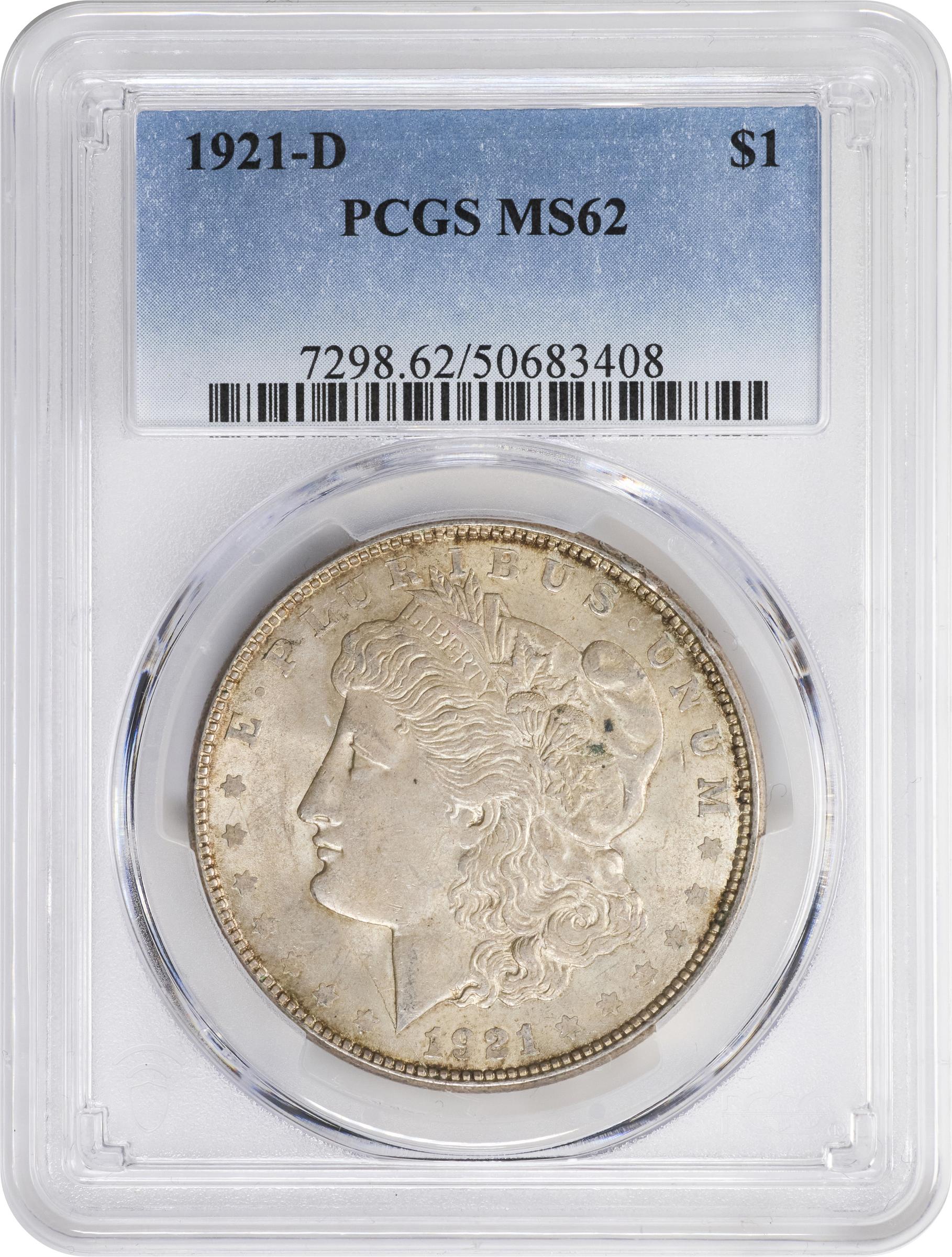 1921-D Morgan Silver Dollar. MS-62 (PCGS)., MS62 - PCGS Auction Prices
