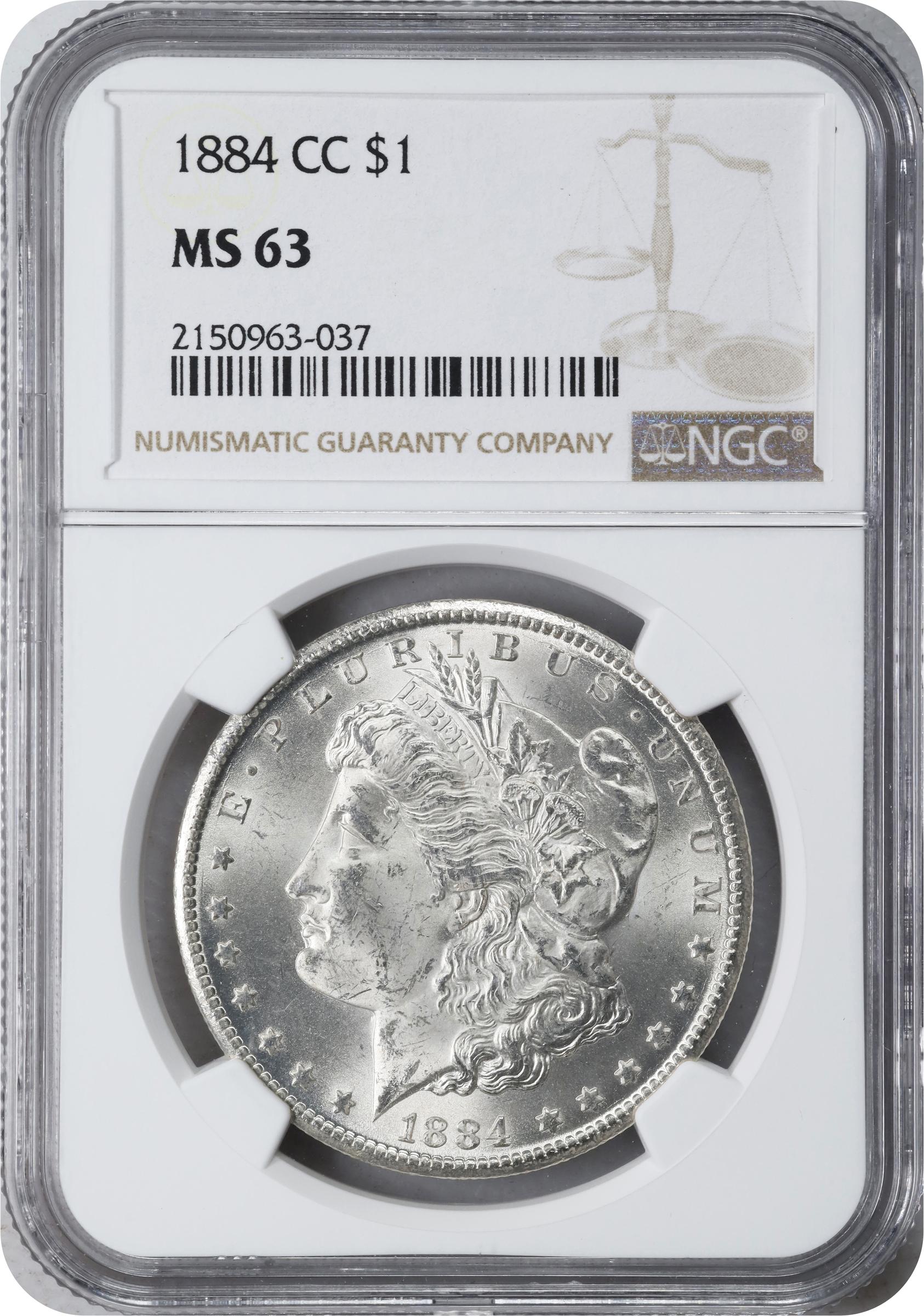 1884-CC Morgan Silver Dollar. MS-63 (NGC)., MS63 - PCGS Auction Prices