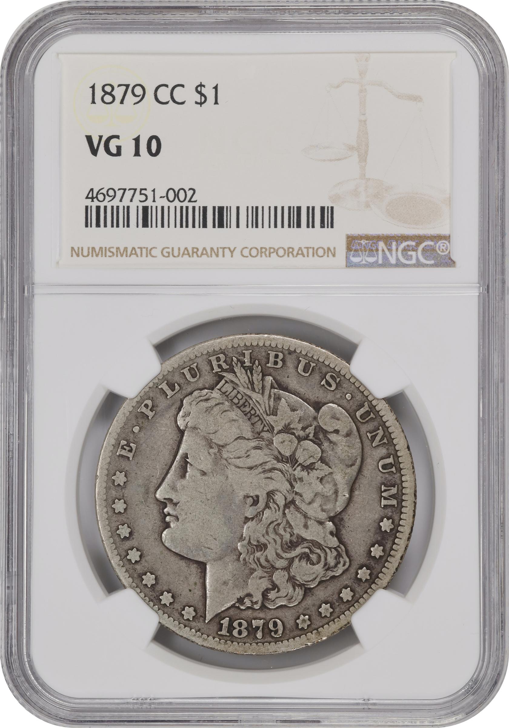 1879-CC Morgan Silver Dollar. Clear CC. VG-10 (NGC)., VG10 - PCGS