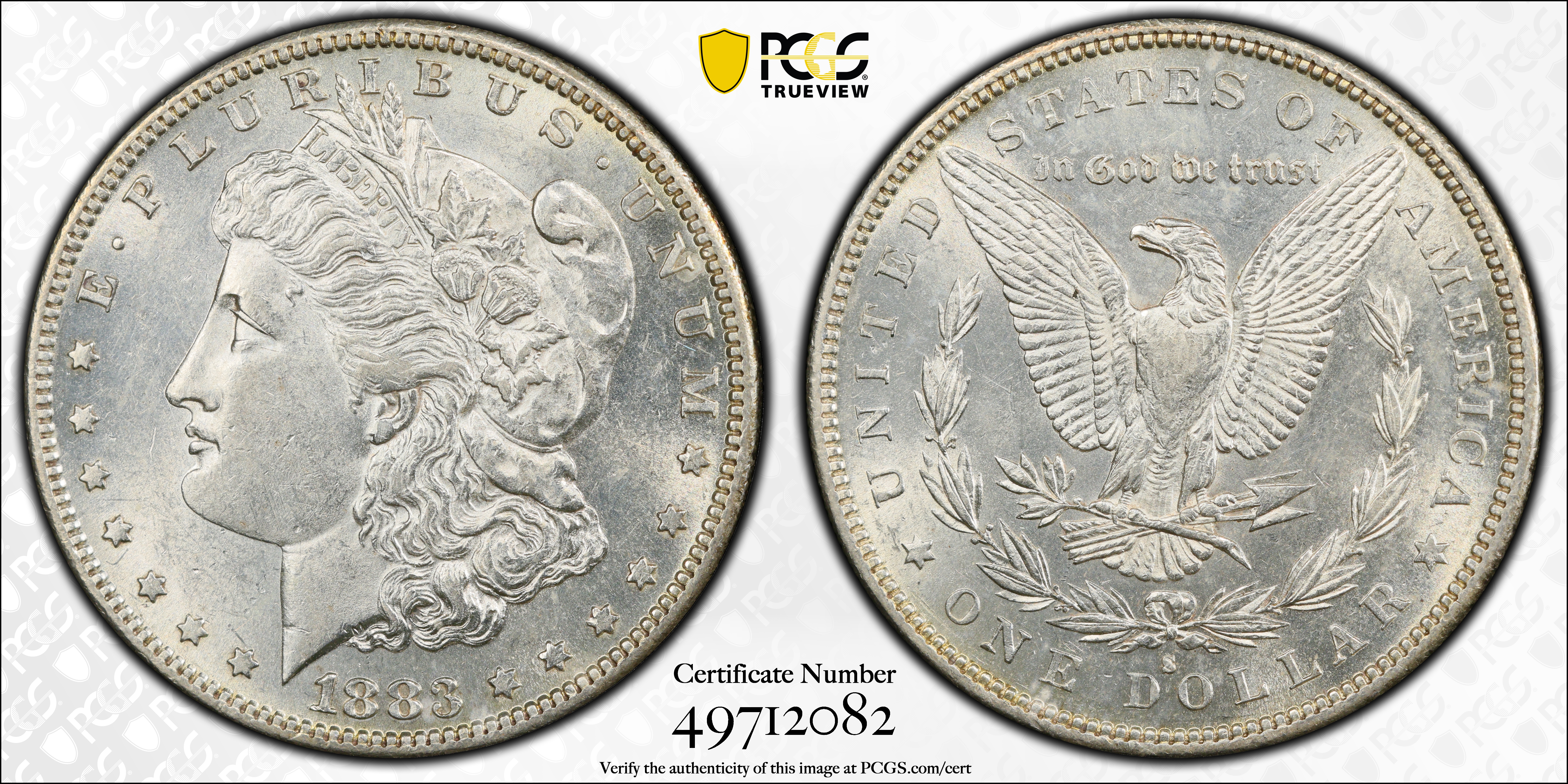 1883-S Morgan Silver Dollar. AU-55 (PCGS)., AU55 - PCGS Auction Prices