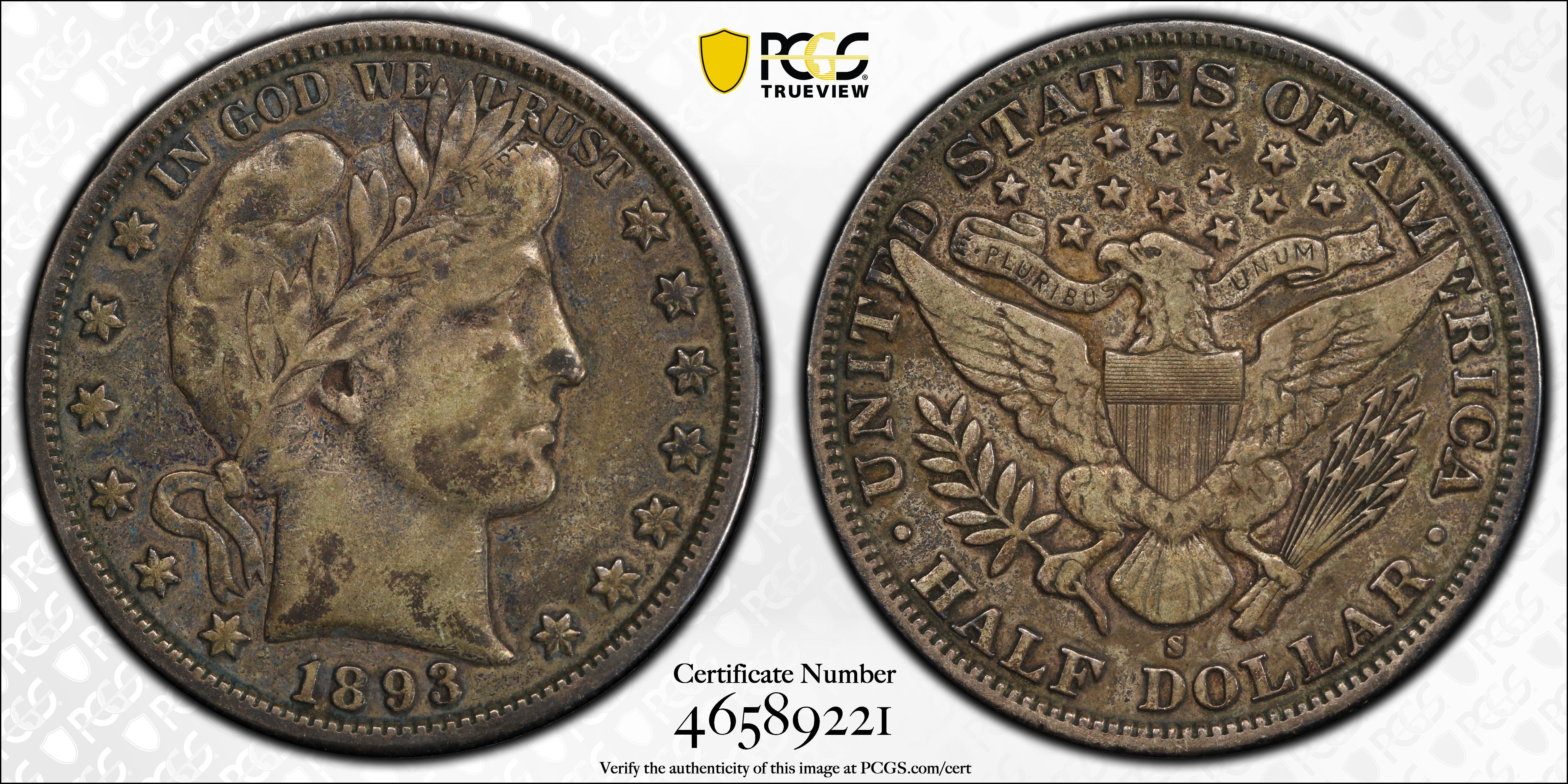 1893-S Barber Half Dollar. VF-25 (PCGS)., VF25 - PCGS Auction Prices