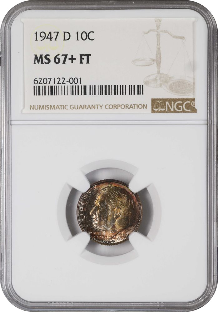 1947-D Roosevelt Dime. MS-67+ FT (NGC)., MS67+FB - PCGS Auction Prices