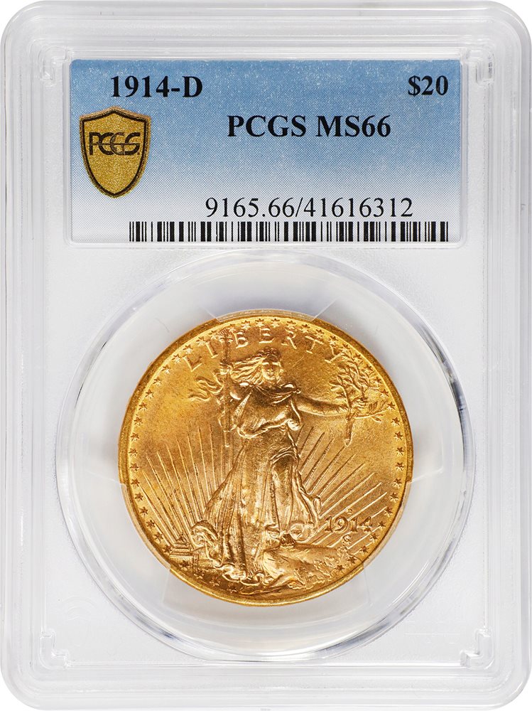 1914-D Saint-Gaudens Double Eagle. MS-66 (PCGS)., MS66 - PCGS