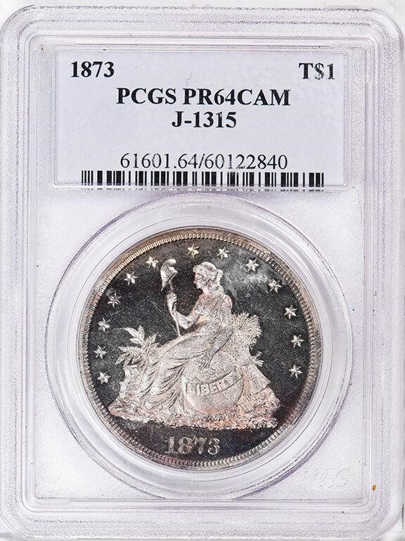 T$1 1873 J-1315. PCGS PR64 CAM, PR64CAM - PCGS Auction Prices