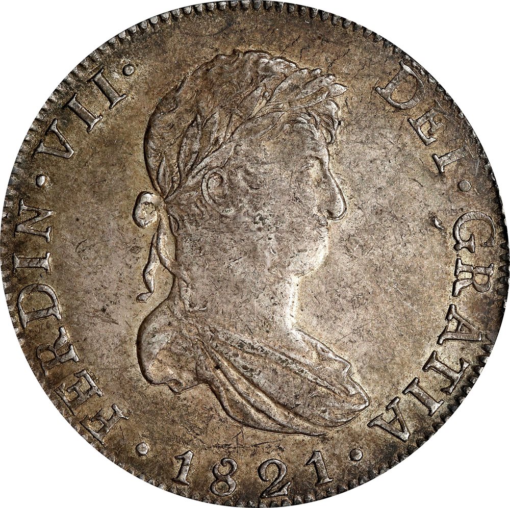 MEXICO. 8 Reales, 1821-Mo JJ. Mexico City Mint. Ferdinand VII