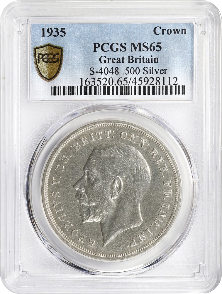 グレートブリテン　クラウンコイン　1935【PCGS SP63】　世界コイン GREAT BRITAIN. Crown, 1935. London Mint. George V. PCGS MS