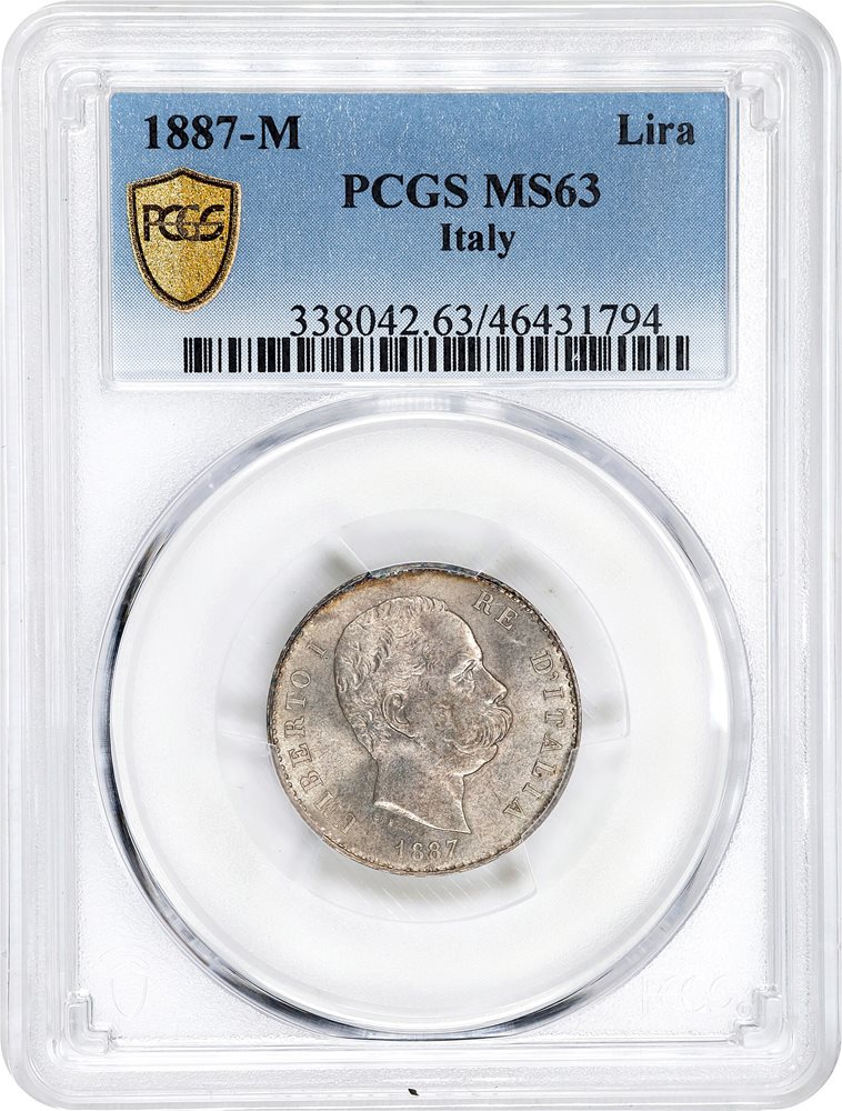 1887年 イタリア リラ PCGS MS63 高鑑定 1887年 イタリア リラ PCGS MS63 - メルカリ