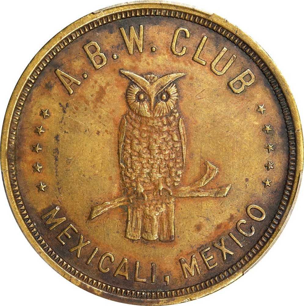 MEXICO. Brass Dollar Token, 1933. PCGS Genuine--Environmental