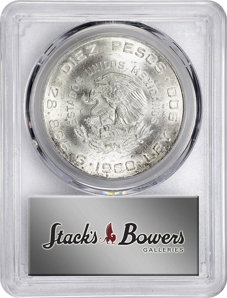 MEXICO. 10 Pesos, 1960-Mo. Mexico City Mint. PCGS MS-65., MS65