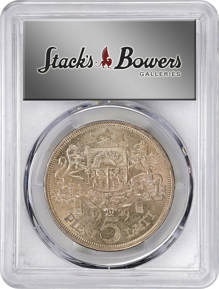 LATVIA. 5 Lati, 1929. London Mint. PCGS MS-64., MS64 - PCGS
