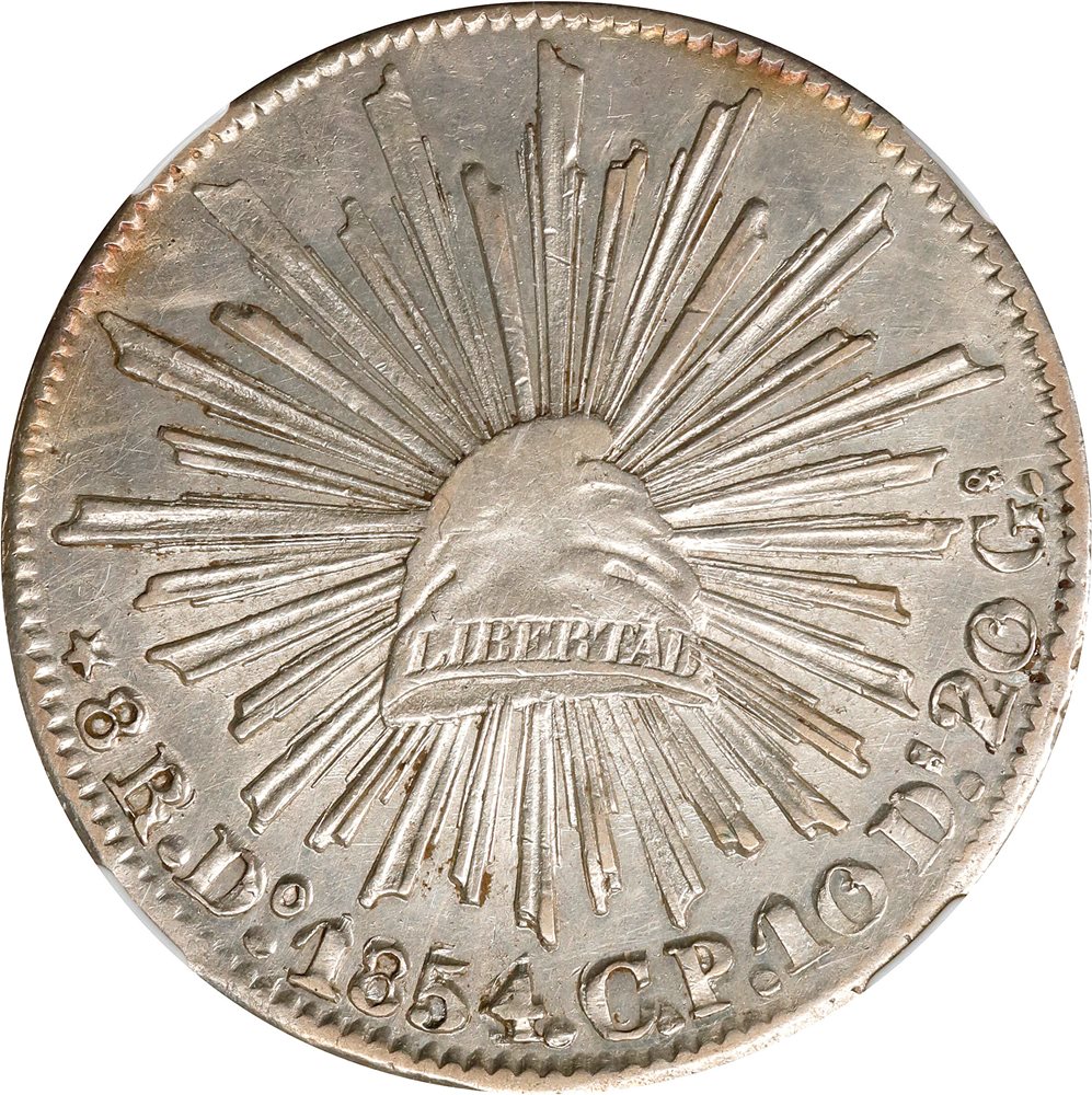 MEXICO. 8 Reales, 1854-Do CP. Durango Mint. NGC Unc Details