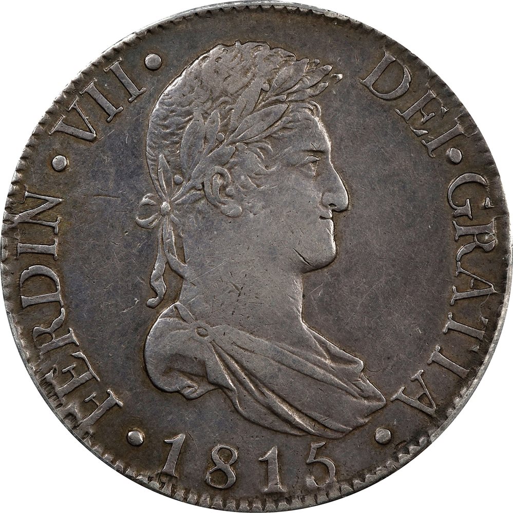 SPAIN. 8 Reales, 1815-M GJ. Madrid Mint. Ferdinand VII. PCGS EF-45