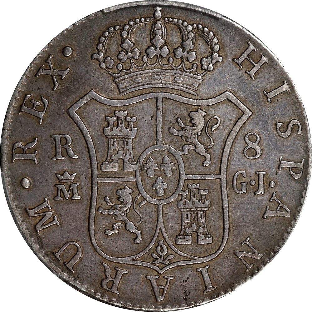 SPAIN. 8 Reales, 1815-M GJ. Madrid Mint. Ferdinand VII. PCGS EF-45
