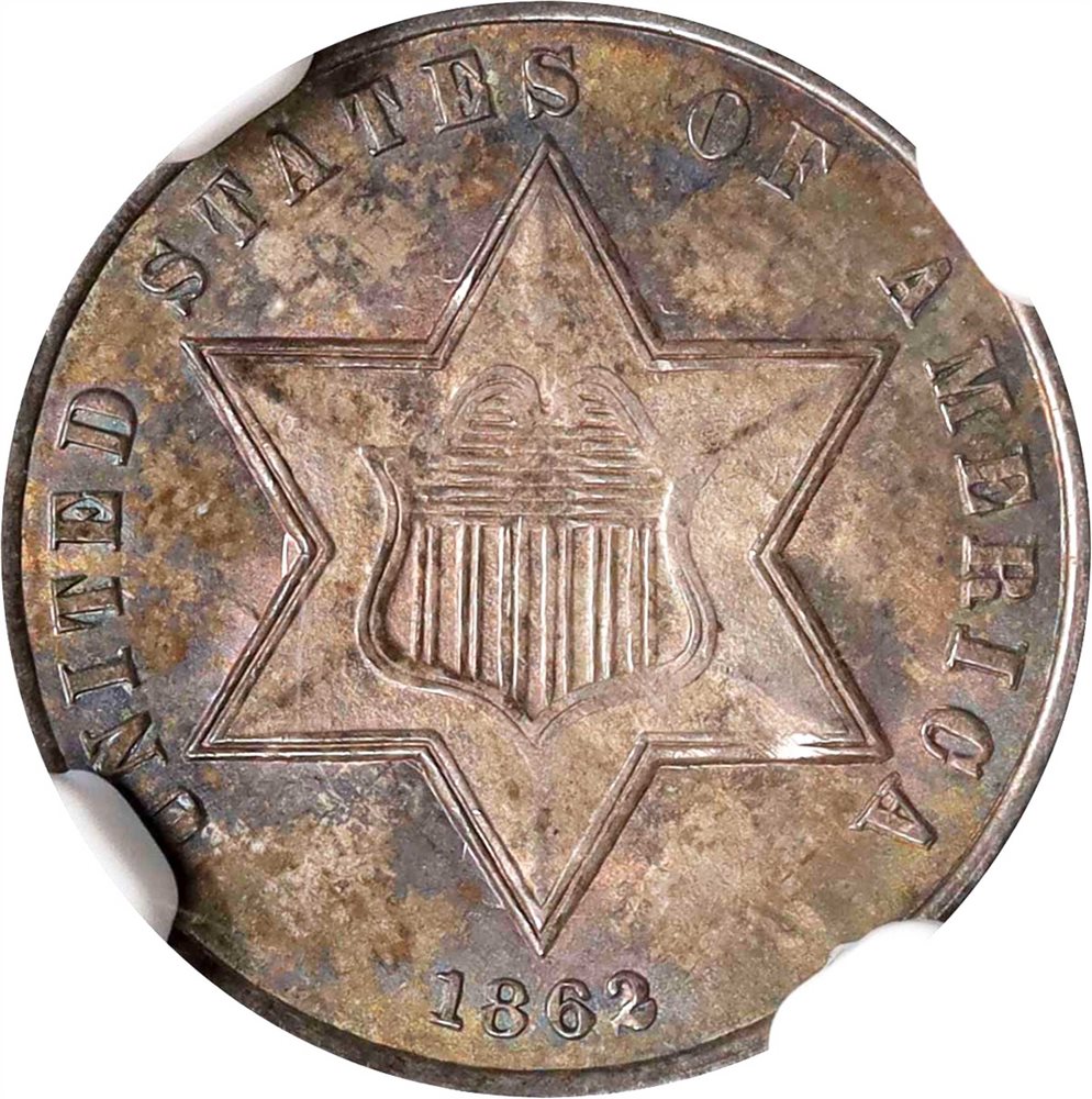 1862 Silver Three-Cent Piece. MS-64 (NGC)., MS64 - PCGS Auction Prices