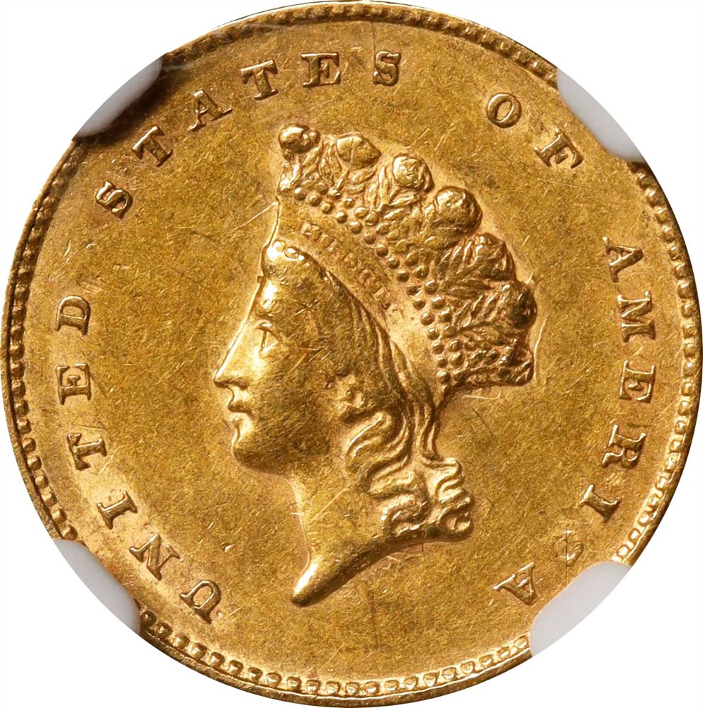 1855 Gold Dollar. Type II. AU-55 (NGC)., AU55 - PCGS Auction