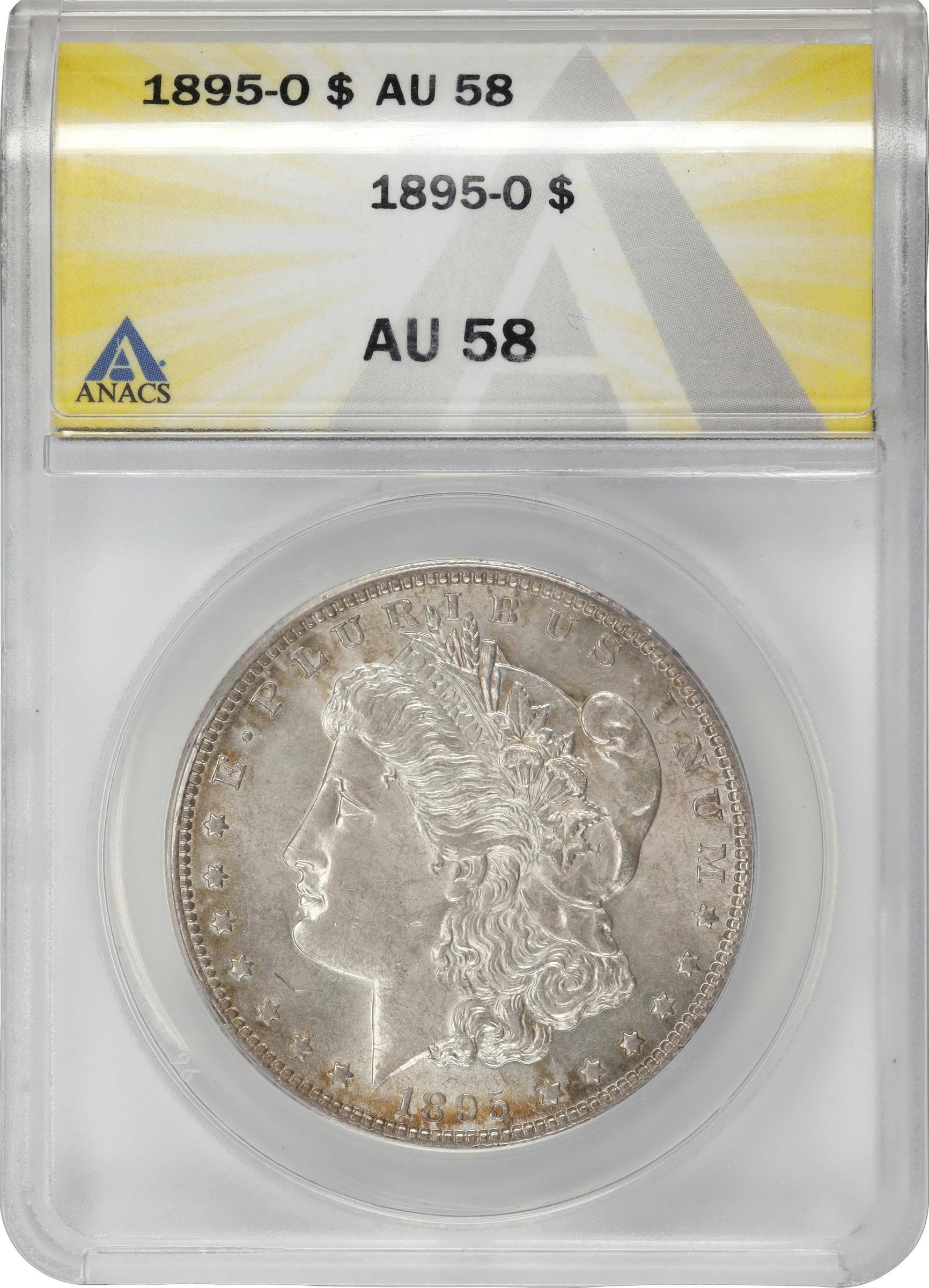 1895-O Morgan Silver Dollar. AU-58 (ANACS)., AU58 - PCGS Auction