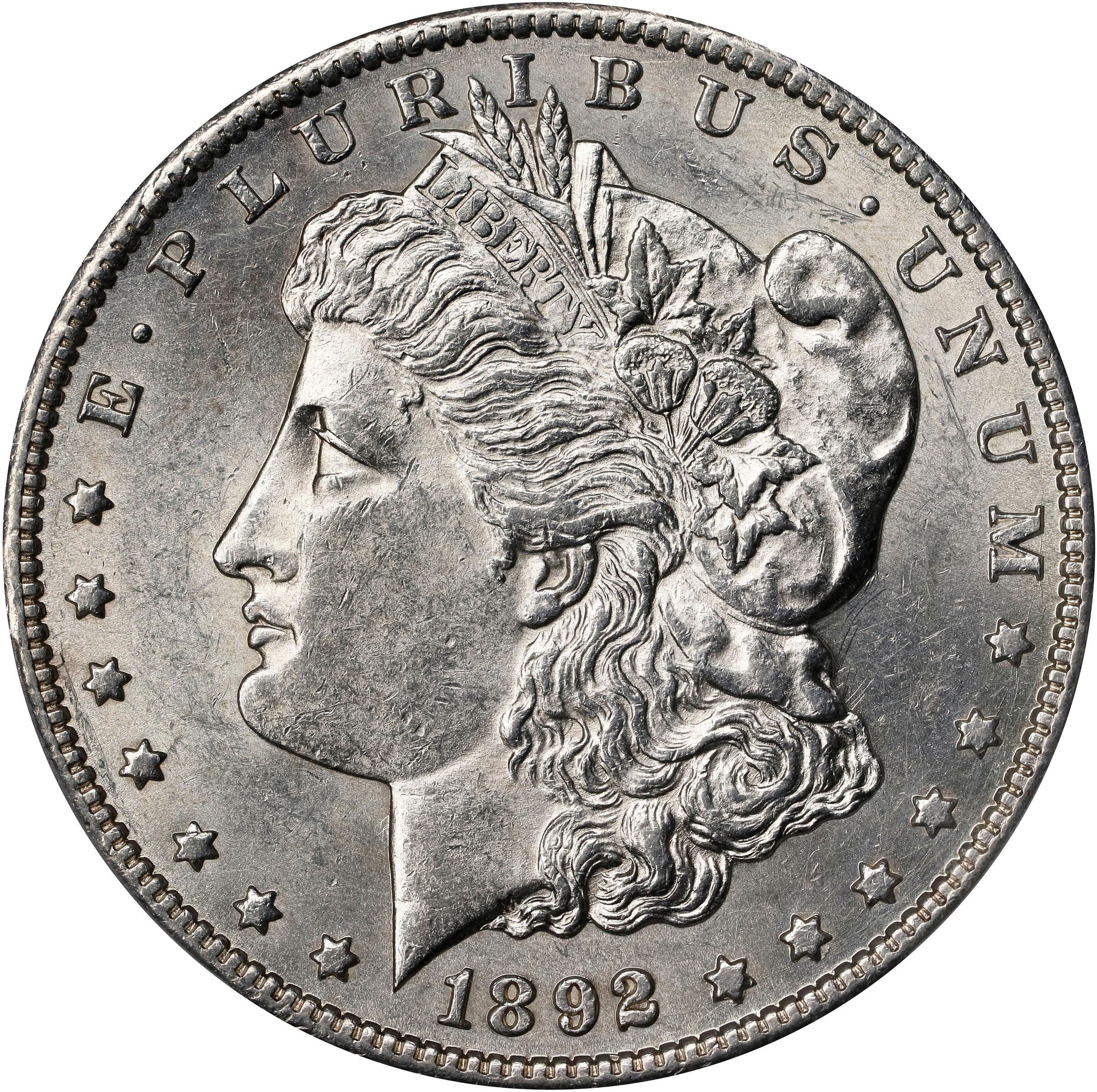 1892-CC Morgan Silver Dollar. AU-58 (PCGS)., AU58 - PCGS Auction