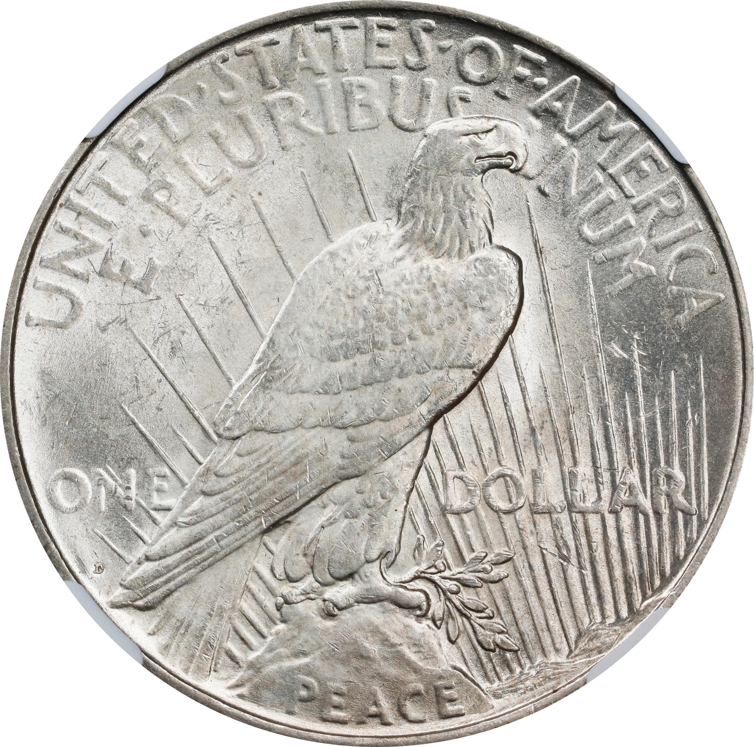 1927-D Peace Silver Dollar. MS-62 (NGC)., MS62 - PCGS Auction Prices