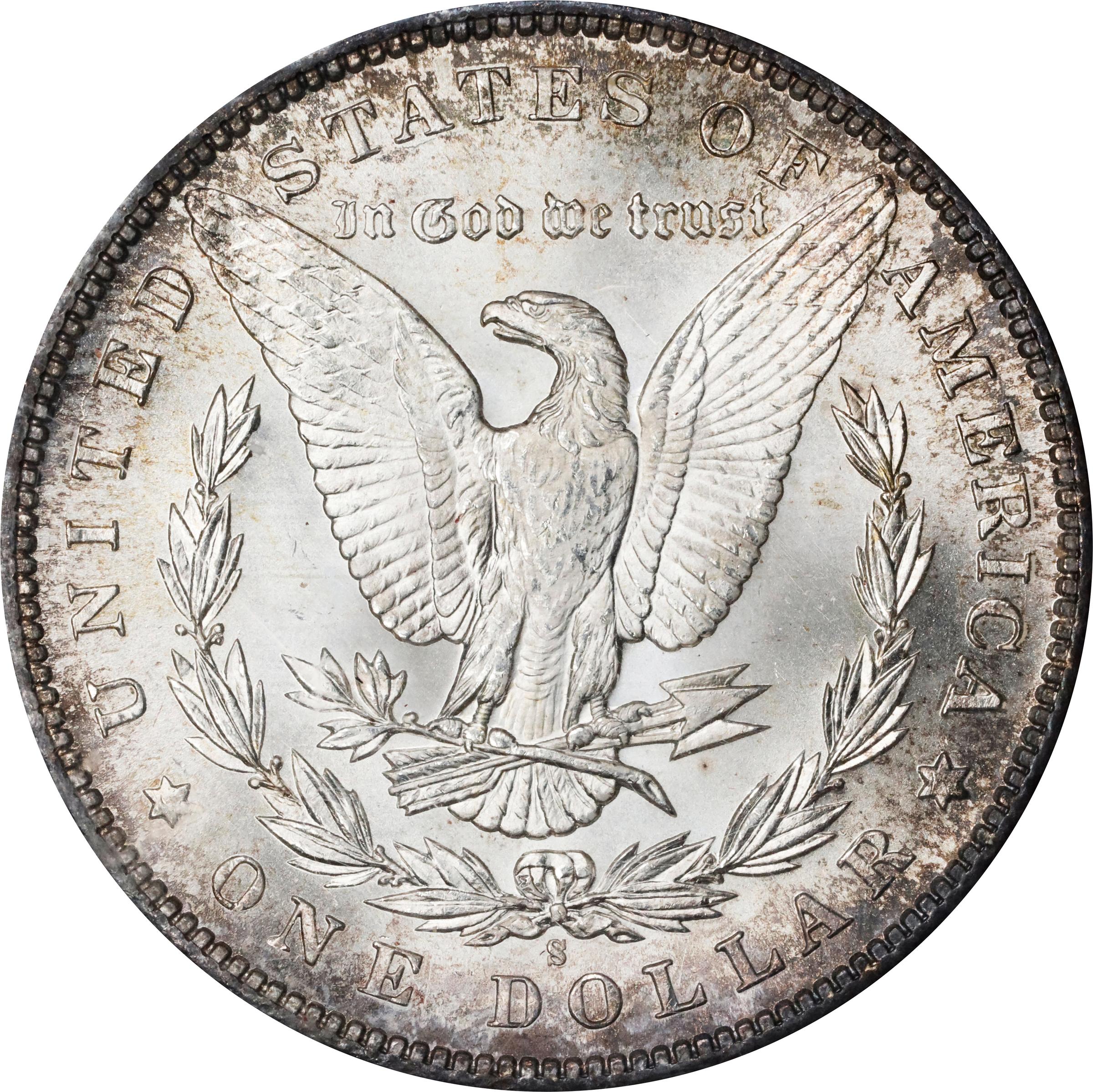 1897-S Redfield Morgan Silver Dollar. MS-64+ (NGC)., MS64+ - PCGS 1897-S Redfield Morgan Silver Dollar. MS-64+ (NGC)., MS64+ - PCGS