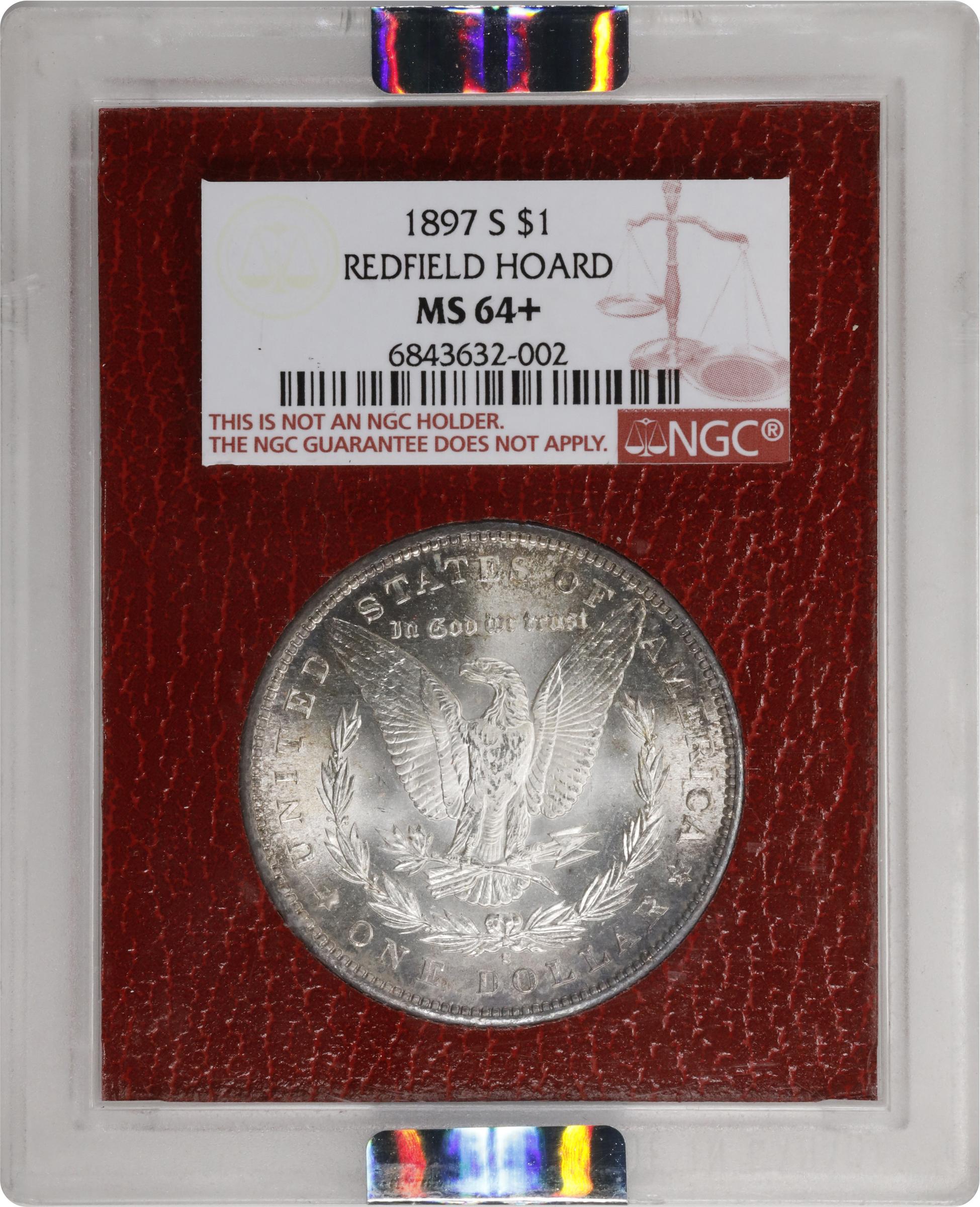 1897-S Redfield Morgan Silver Dollar. MS-64+ (NGC)., MS64+ - PCGS
