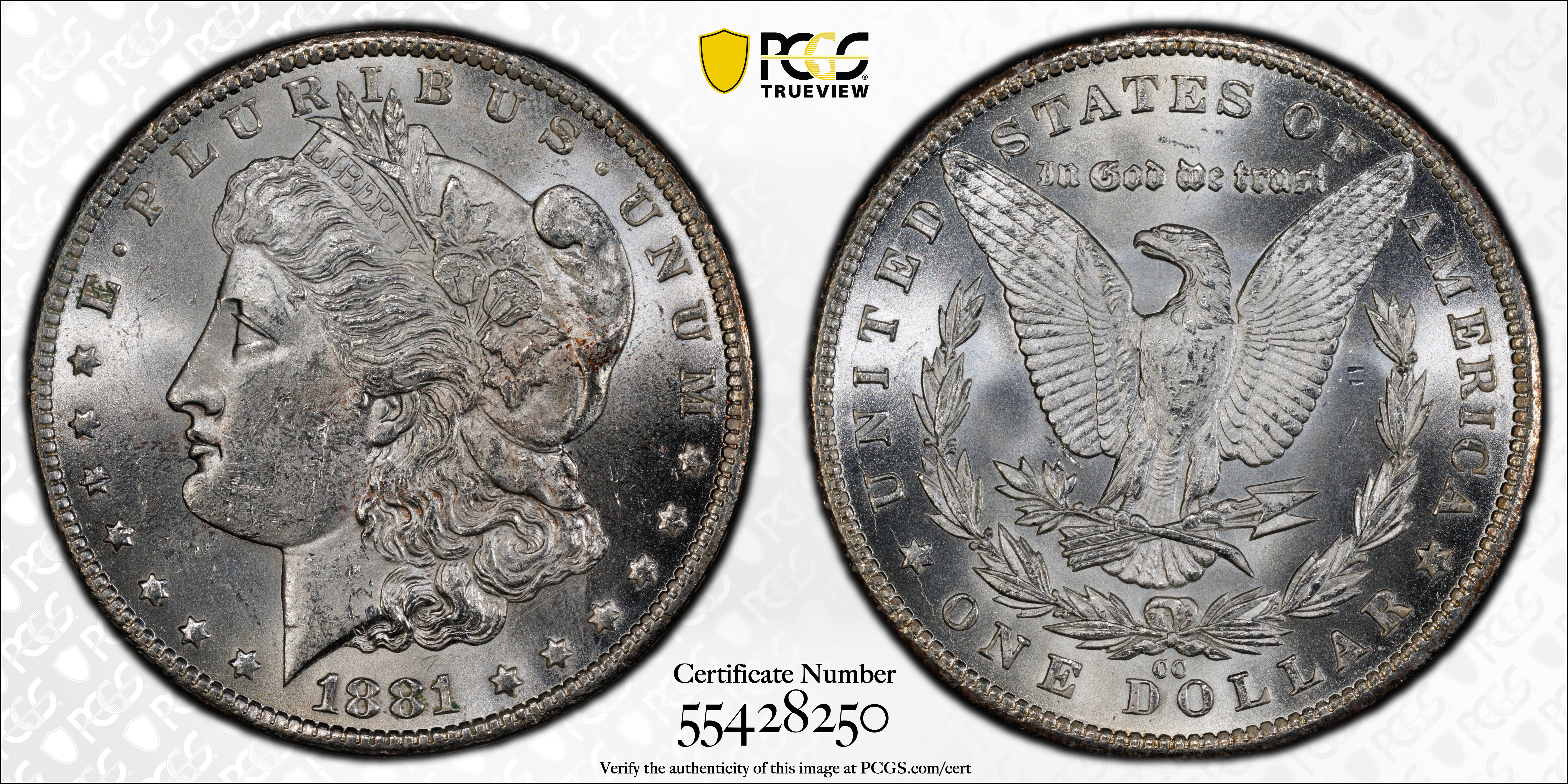 1881-CC Morgan Silver Dollar. MS-61 (PCGS)., MS61 - PCGS Auction