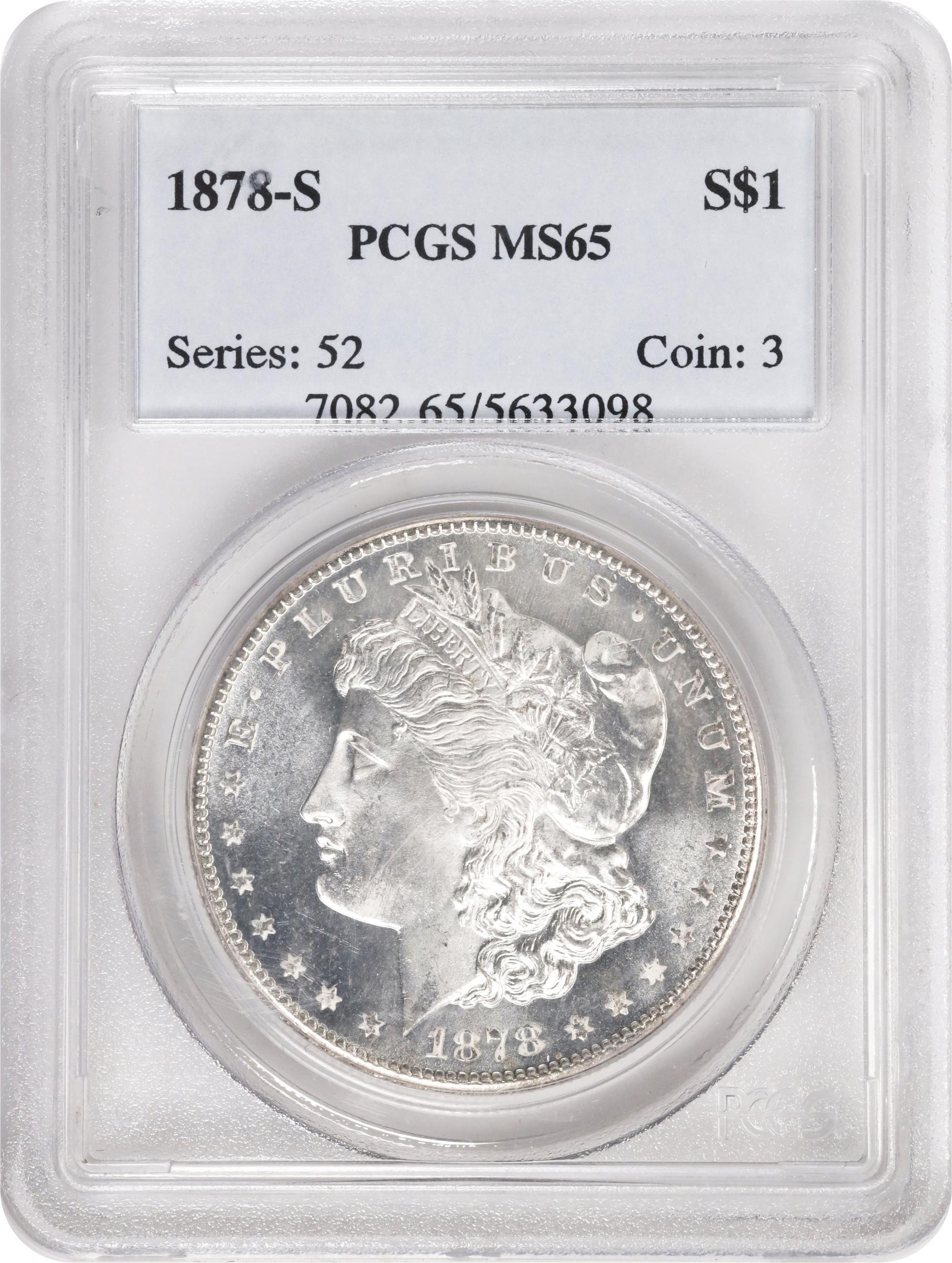 1878-S Morgan Silver Dollar. MS-65 (PCGS)., MS65 - PCGS Auction Prices