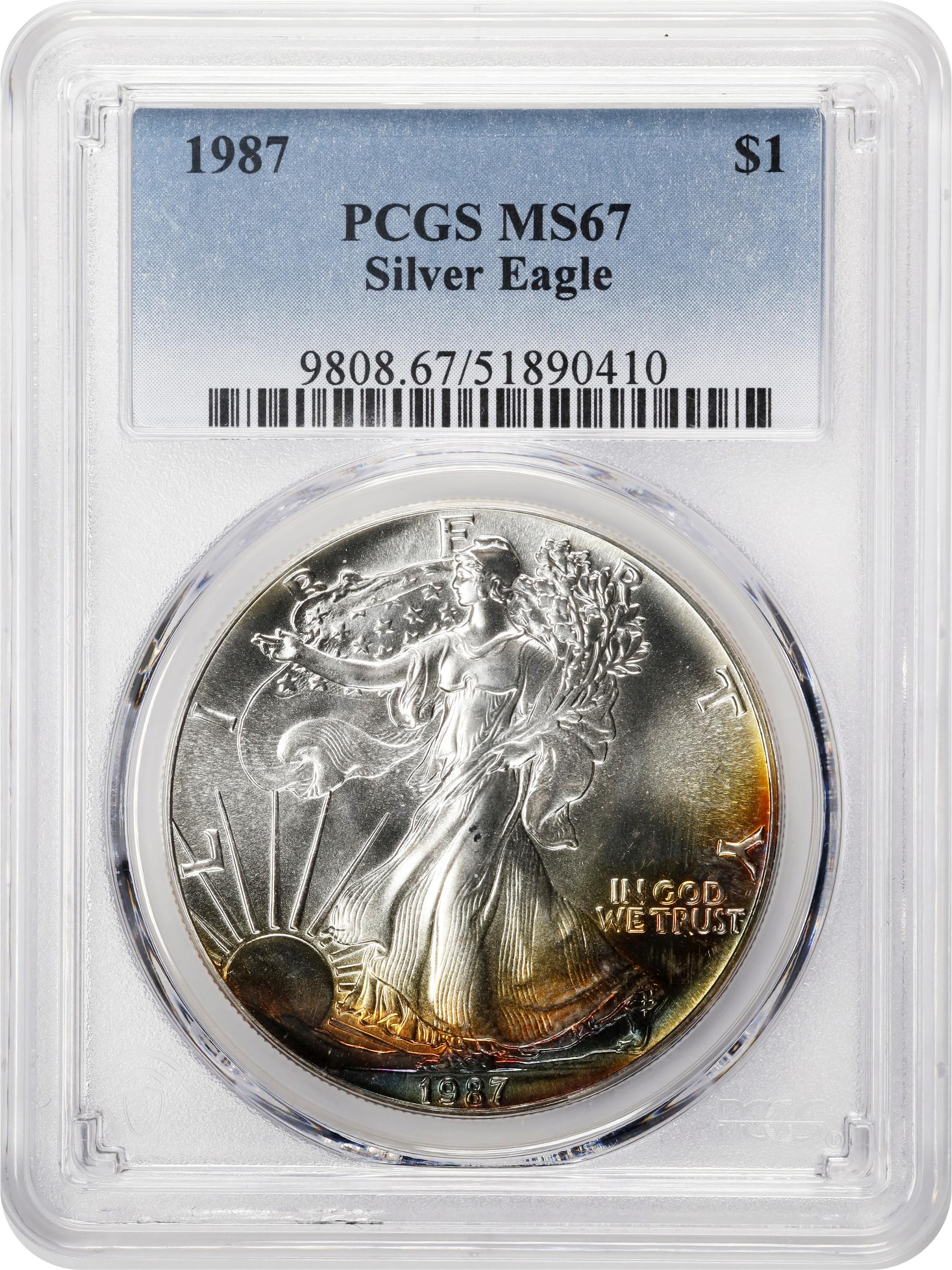 1987 Silver Eagle. MS-67 (PCGS)., MS67 - PCGS Auction Prices