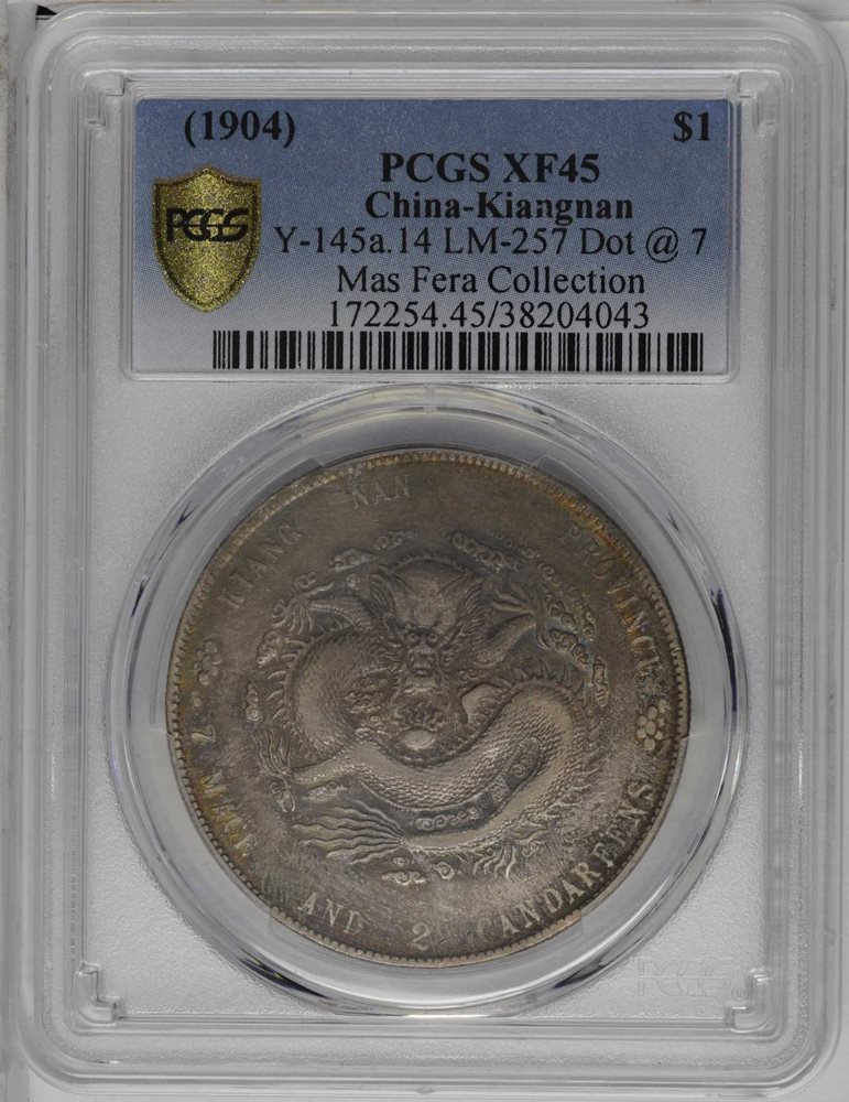 CHINA. Kiangnan. 7 Mace 2 Candareens (Dollar), CD (1904). PCGS EF