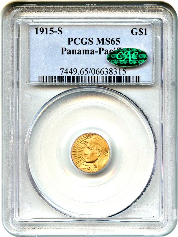 1915-S Panama-Pacific G$1 PCGS/CAC MS65, MS65 - PCGS Auction Prices